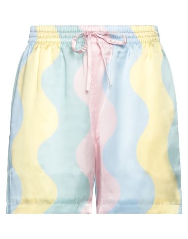Shop Casablanca Woman Shorts & Bermuda Shorts Light Yellow Size 4 Silk