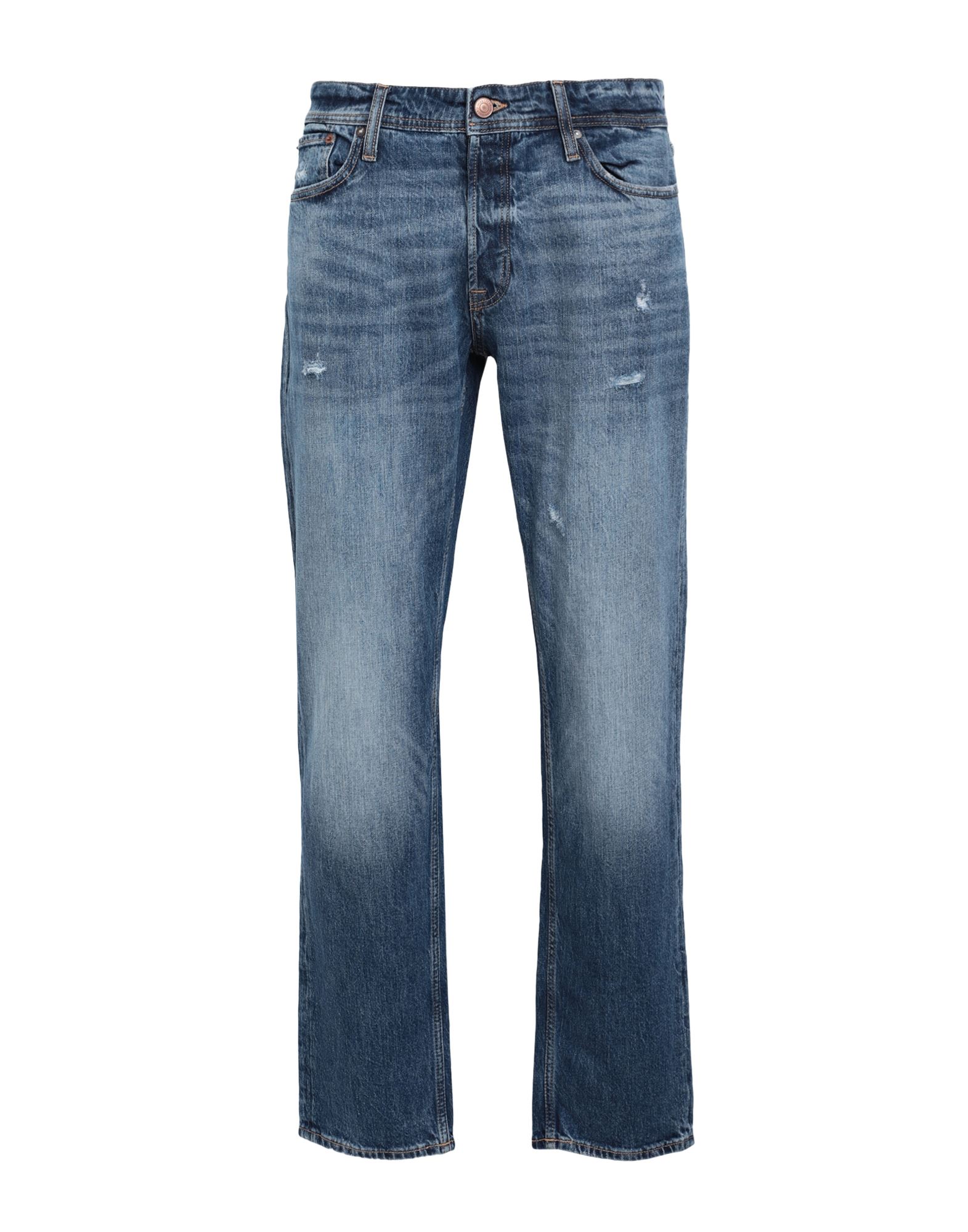 Shop Jack & Jones Man Jeans Blue Size 31w-32l Cotton, Elastane