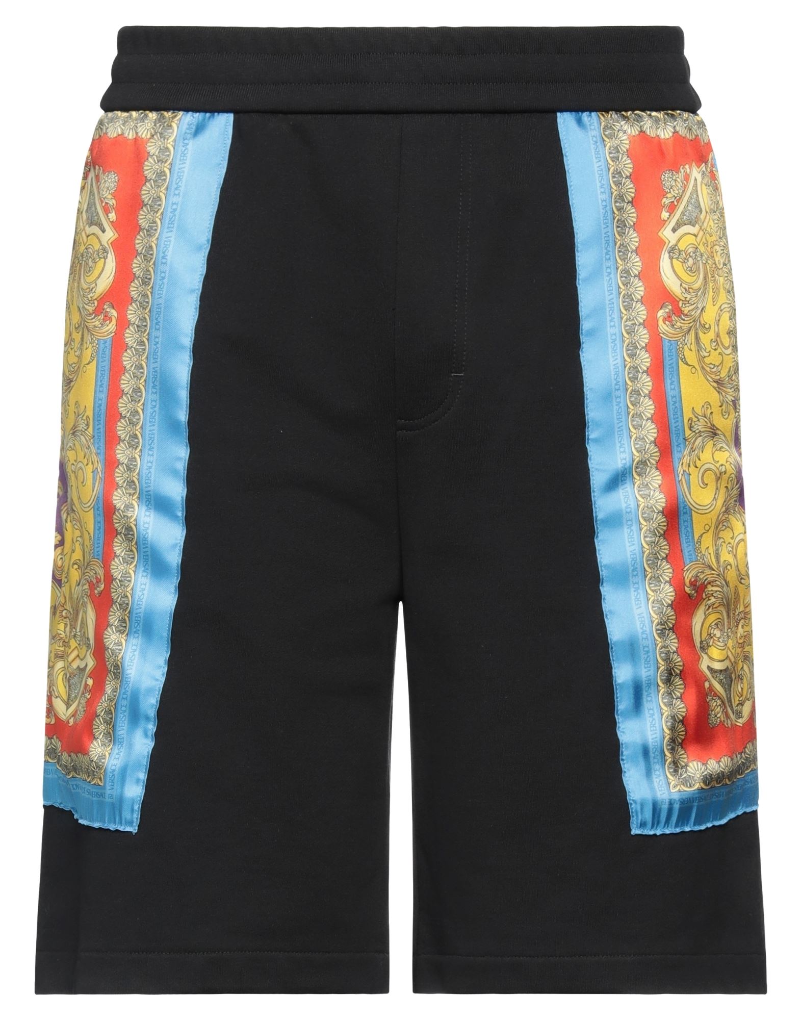 Versace Barocco Goddess Night Print Shorts Men In Black