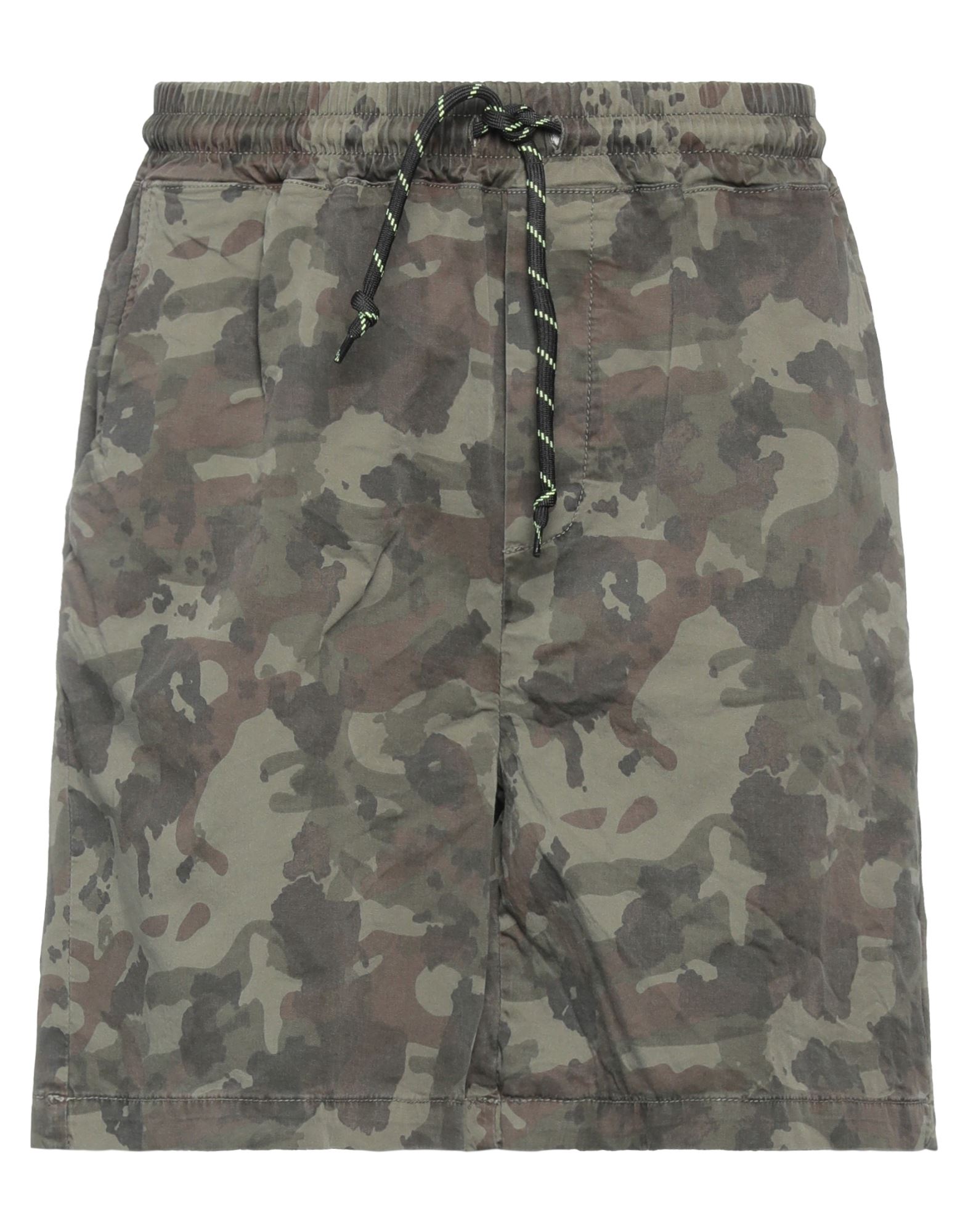 Shoe® Shoe Man Shorts & Bermuda Shorts Military Green Size M Cotton, Elastane