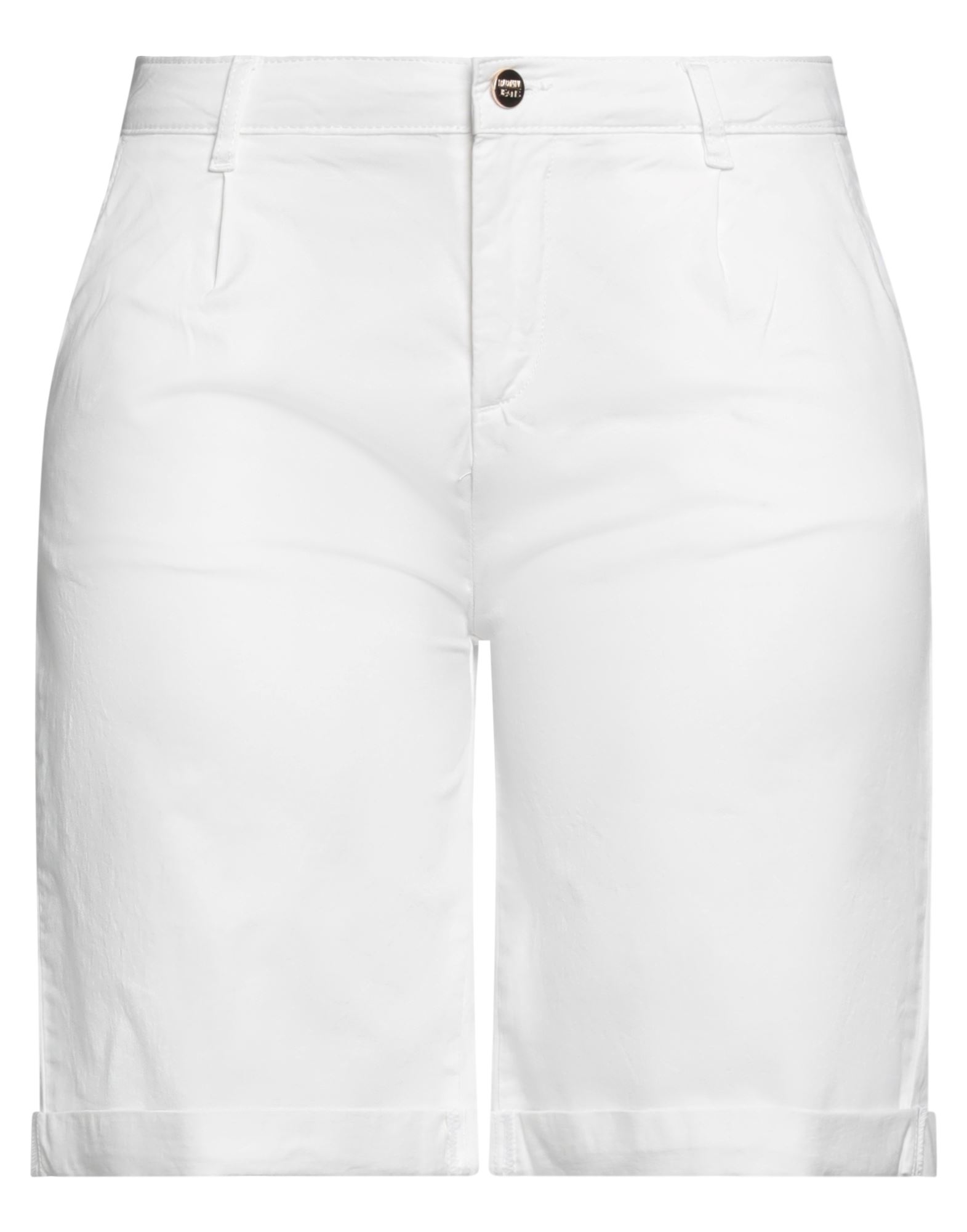 Fracomina Woman Shorts & Bermuda Shorts White Size 30 Cotton, Elastane