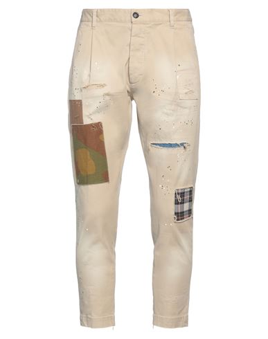 Dsquared2 Man Pants Beige Size 32 Cotton, Elastane In Beige