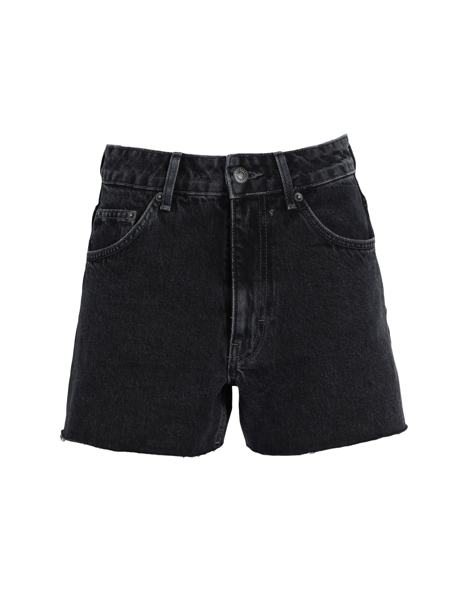 Topshop Denim Shorts In Black