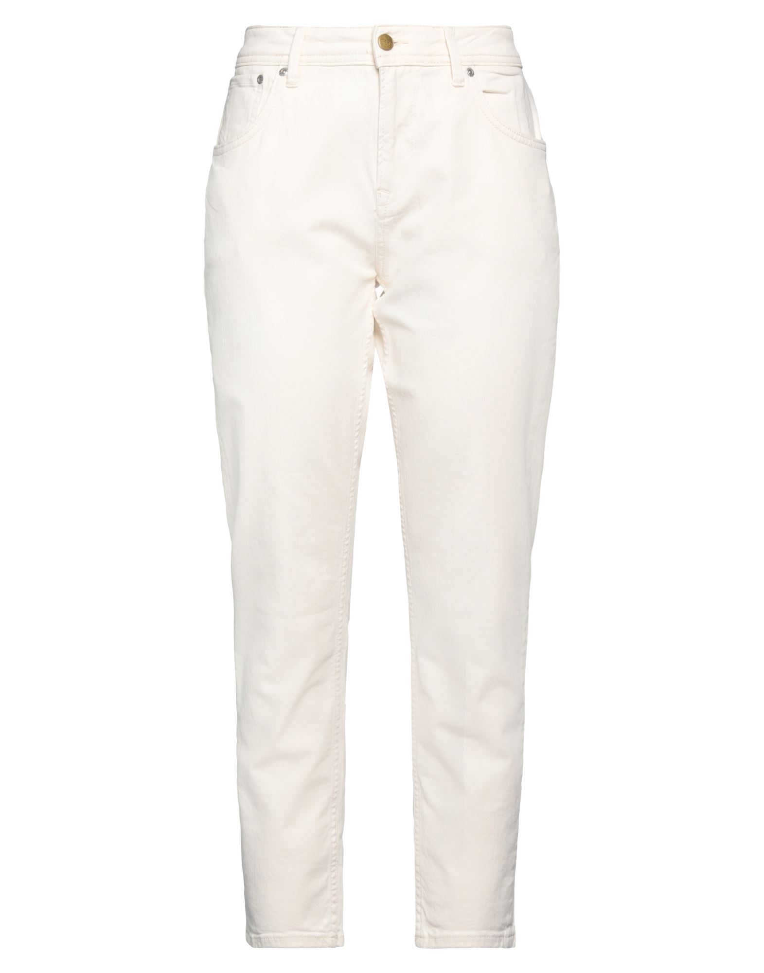 Shop Pepe Jeans Woman Jeans Ivory Size 30 Cotton, Elastane In White