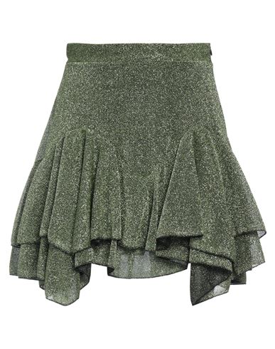 Haveone Woman Mini Skirt Green Size M Polyamide, Metallic Fiber, Polyester