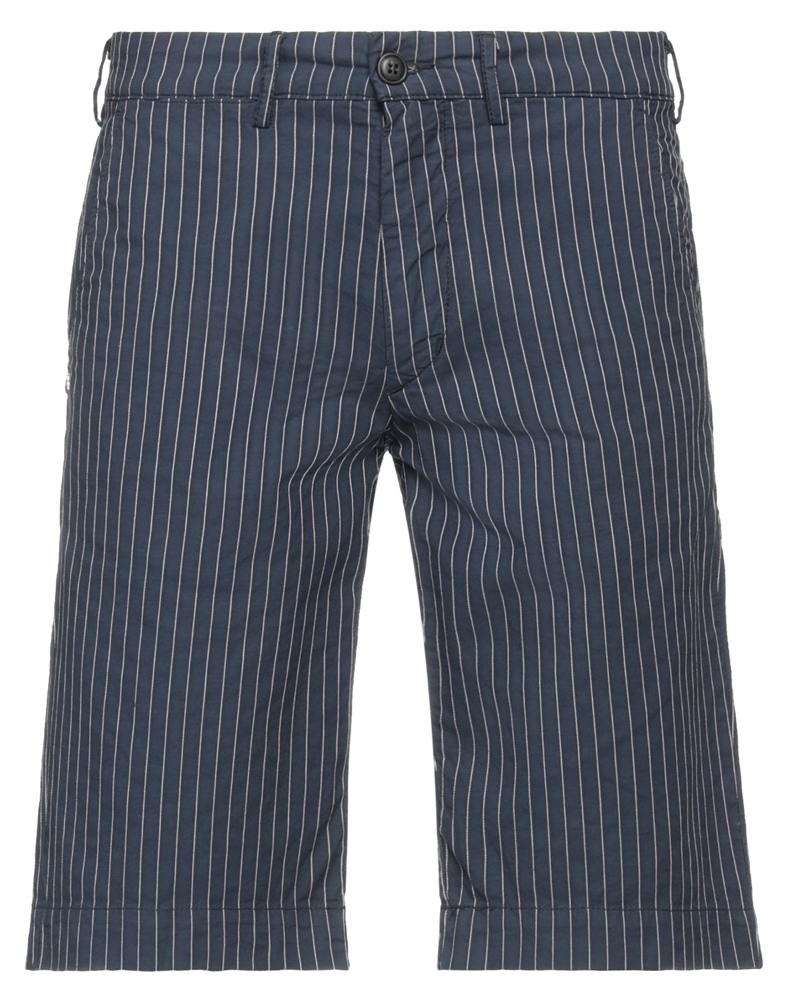 40weft Man Shorts & Bermuda Shorts Navy Size 28 Cotton, Polyester In Navy Blue
