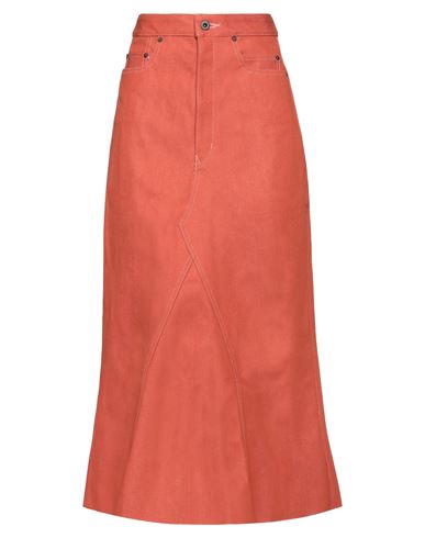 Rick Owens Woman Denim Skirt Rust Size 26 Cotton In Red