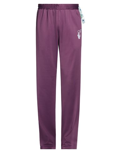 Off-white Man Pants Purple Size Xl Polyamide, Cotton, Elastane