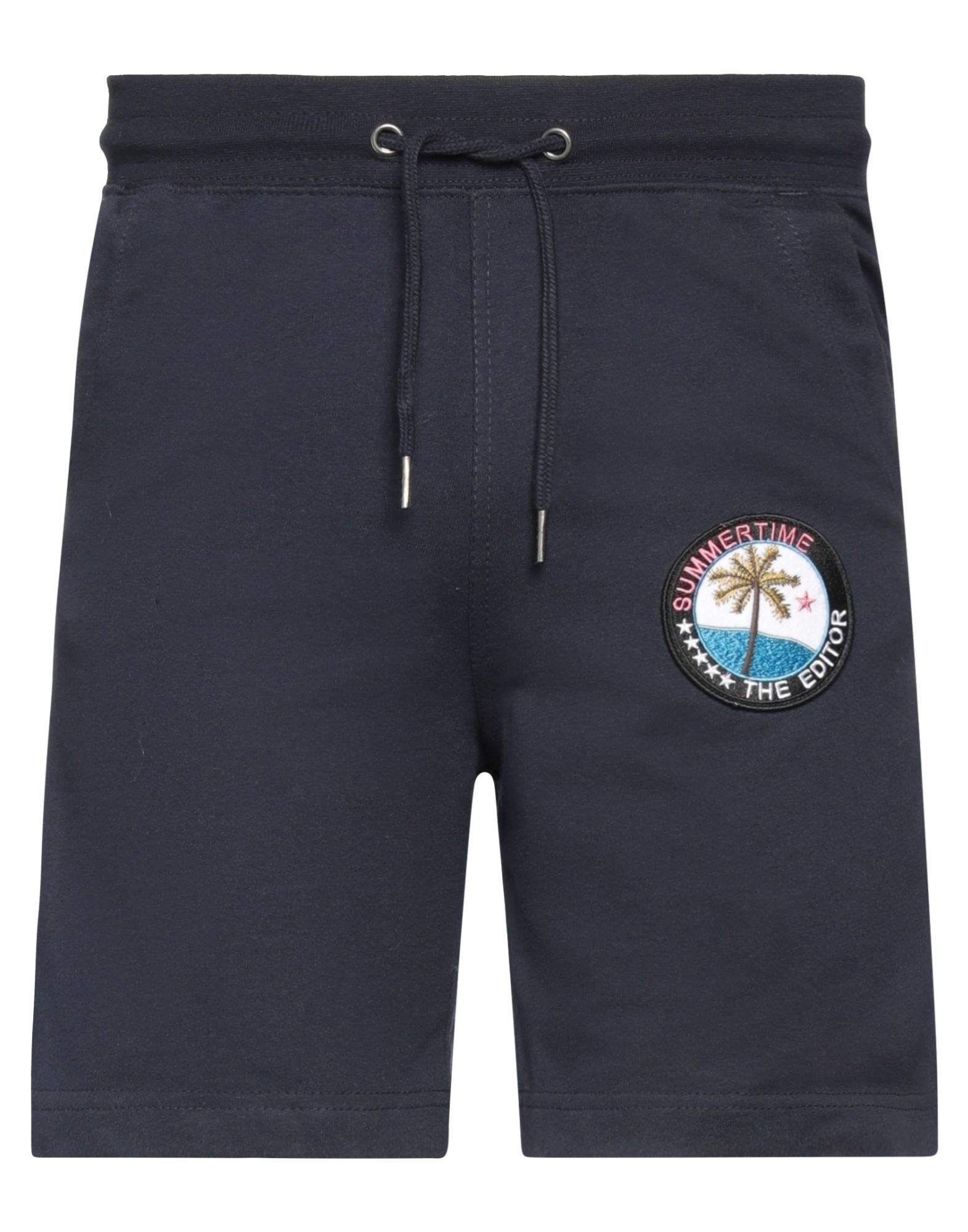 The Editor Man Shorts & Bermuda Shorts Navy Blue Size Xxl Cotton, Polyester
