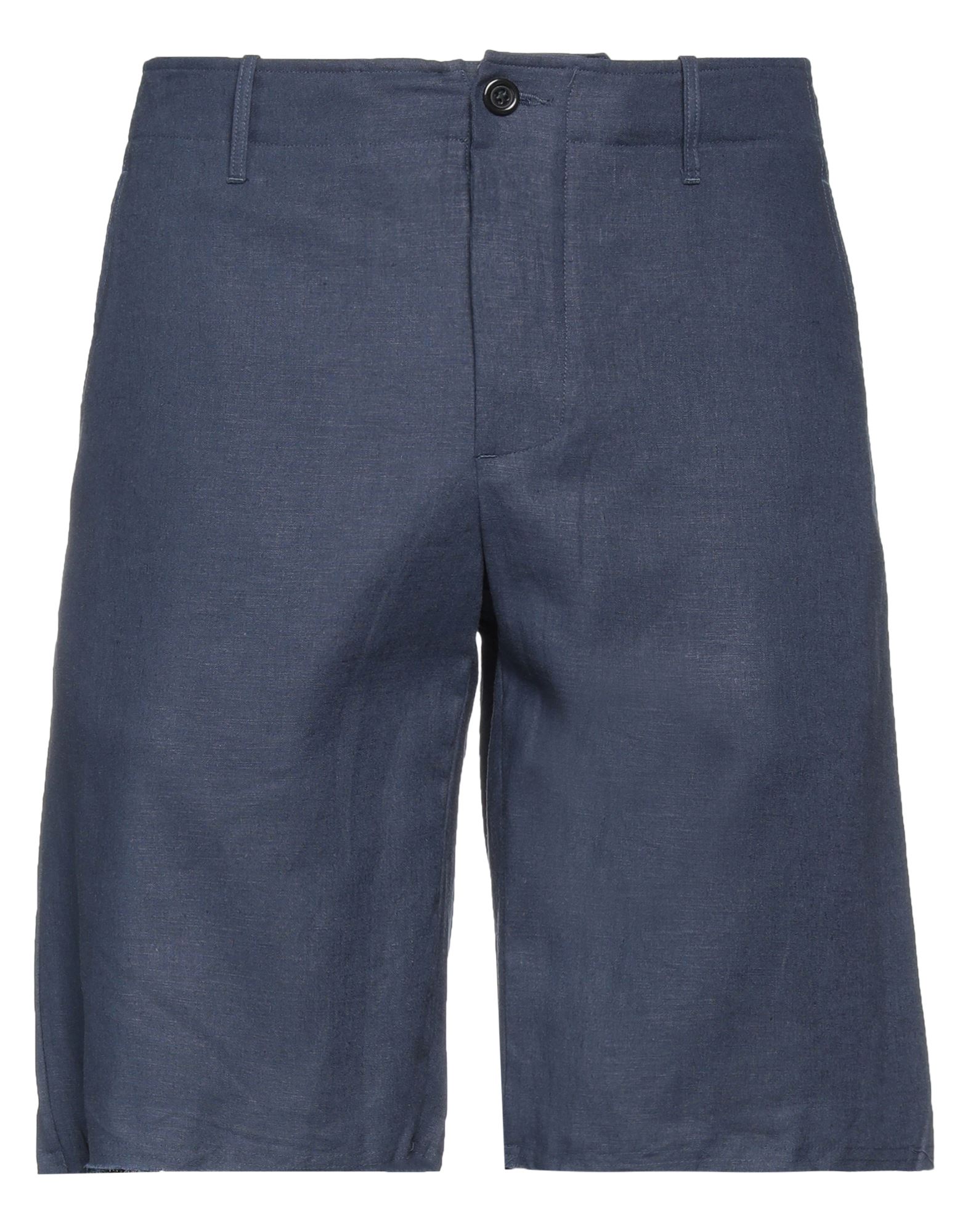 The Editor Man Shorts & Bermuda Shorts Navy Blue Size M Viscose, Linen