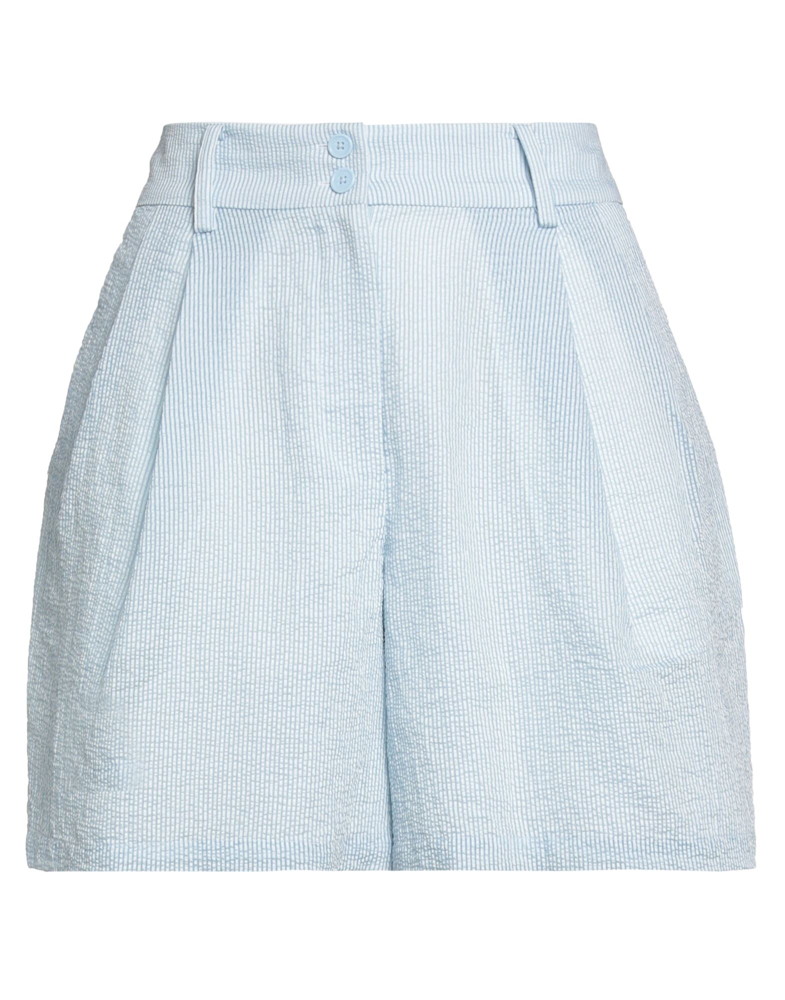 Armani Exchange Woman Shorts & Bermuda Shorts Pastel Blue Size S Modal, Polyamide In Blue