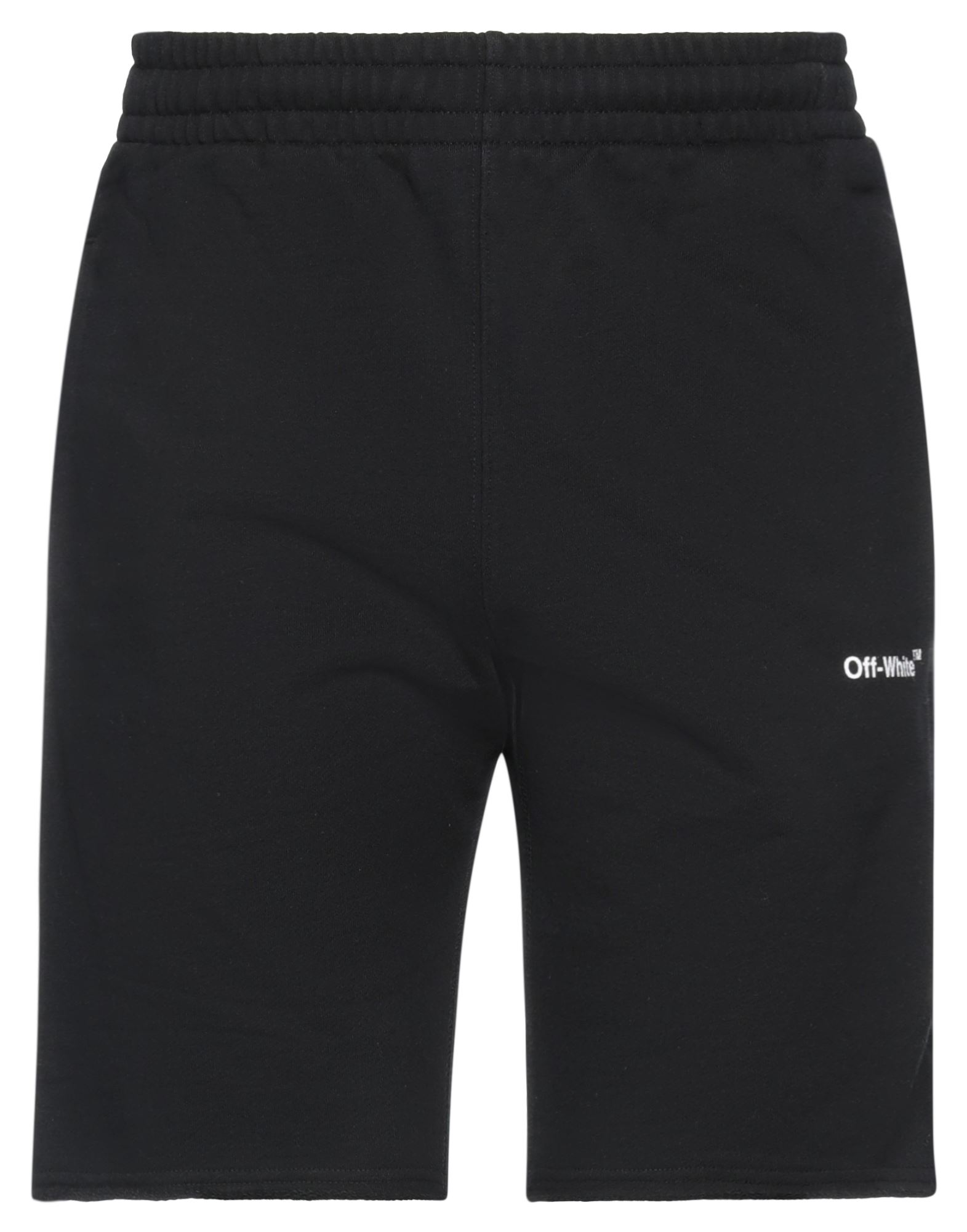 Off-white 'spray Arrow' Black Shorts With Logo Lettering On The Front And Logo Print On The Rear In Black