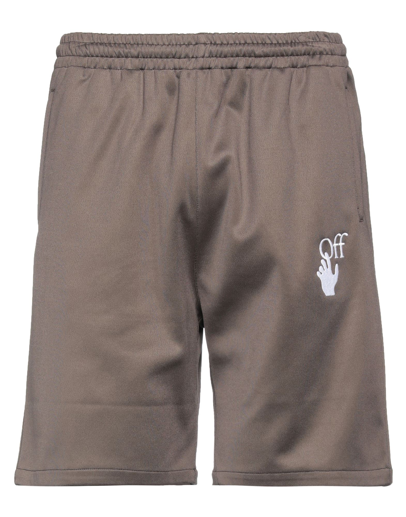 Off-white Man Shorts & Bermuda Shorts Brown Size L Polyamide, Cotton, Elastane