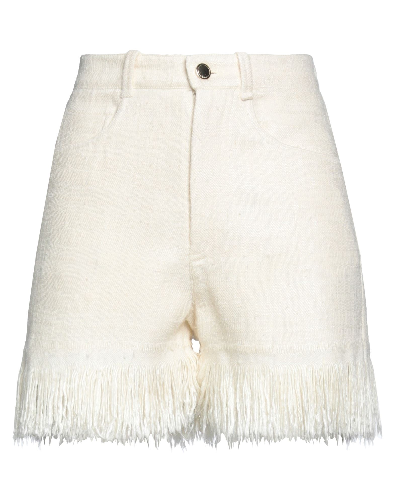 Chloé Woman Shorts & Bermuda Shorts Ivory Size 4 Silk In White