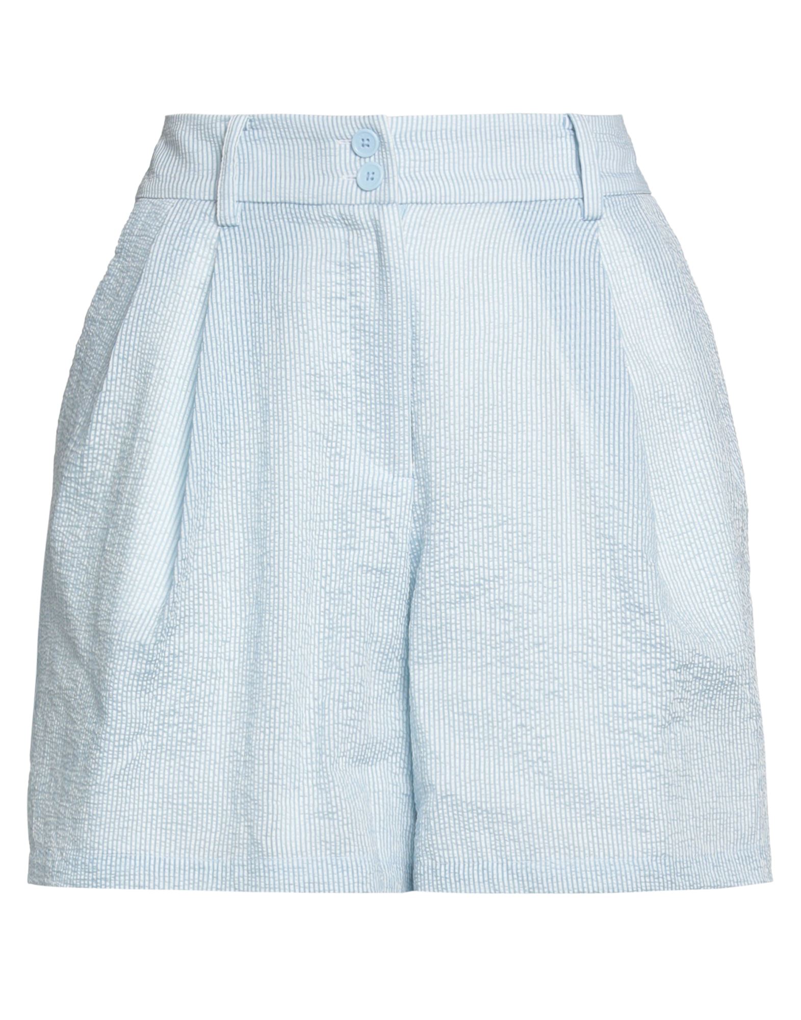 Armani Exchange Woman Shorts & Bermuda Shorts Pastel Blue Size S Modal, Polyamide In Blue