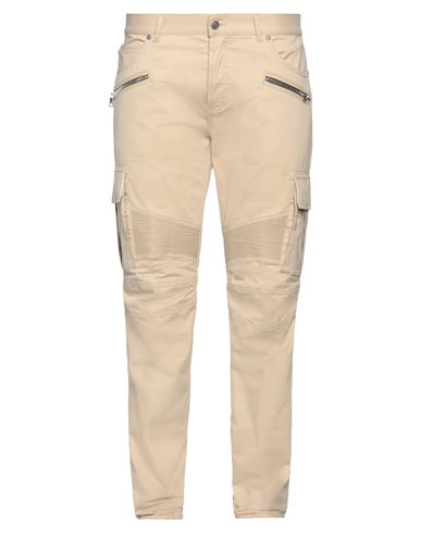 Balmain Man Pants Beige Size 31 Cotton, Elastane, Cowhide