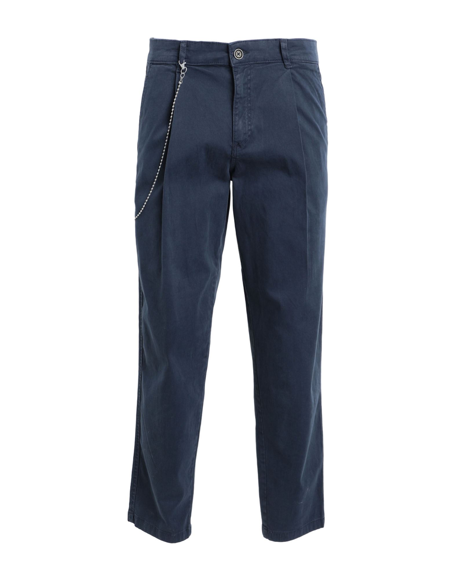 Jack & Jones Man Pants Navy Blue Size 34w-32l Cotton, Elastane