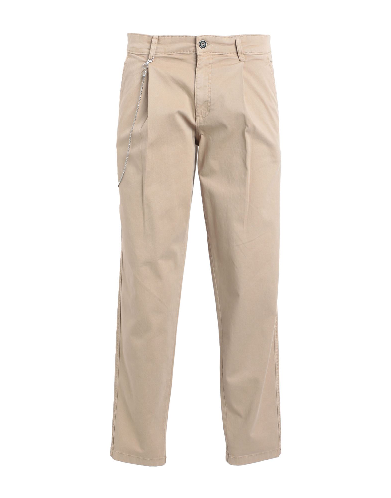 Shop Jack & Jones Man Pants Beige Size 30w-34l Cotton, Elastane