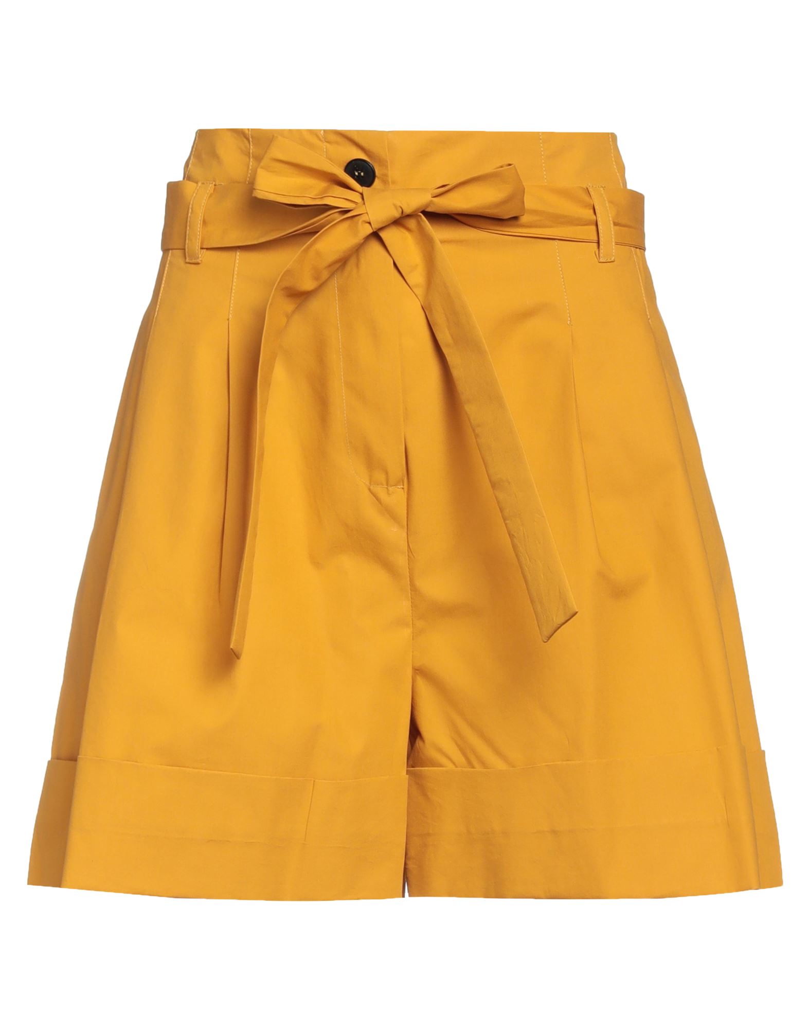 Suoli Woman Shorts & Bermuda Shorts Mustard Size 6 Cotton In Yellow