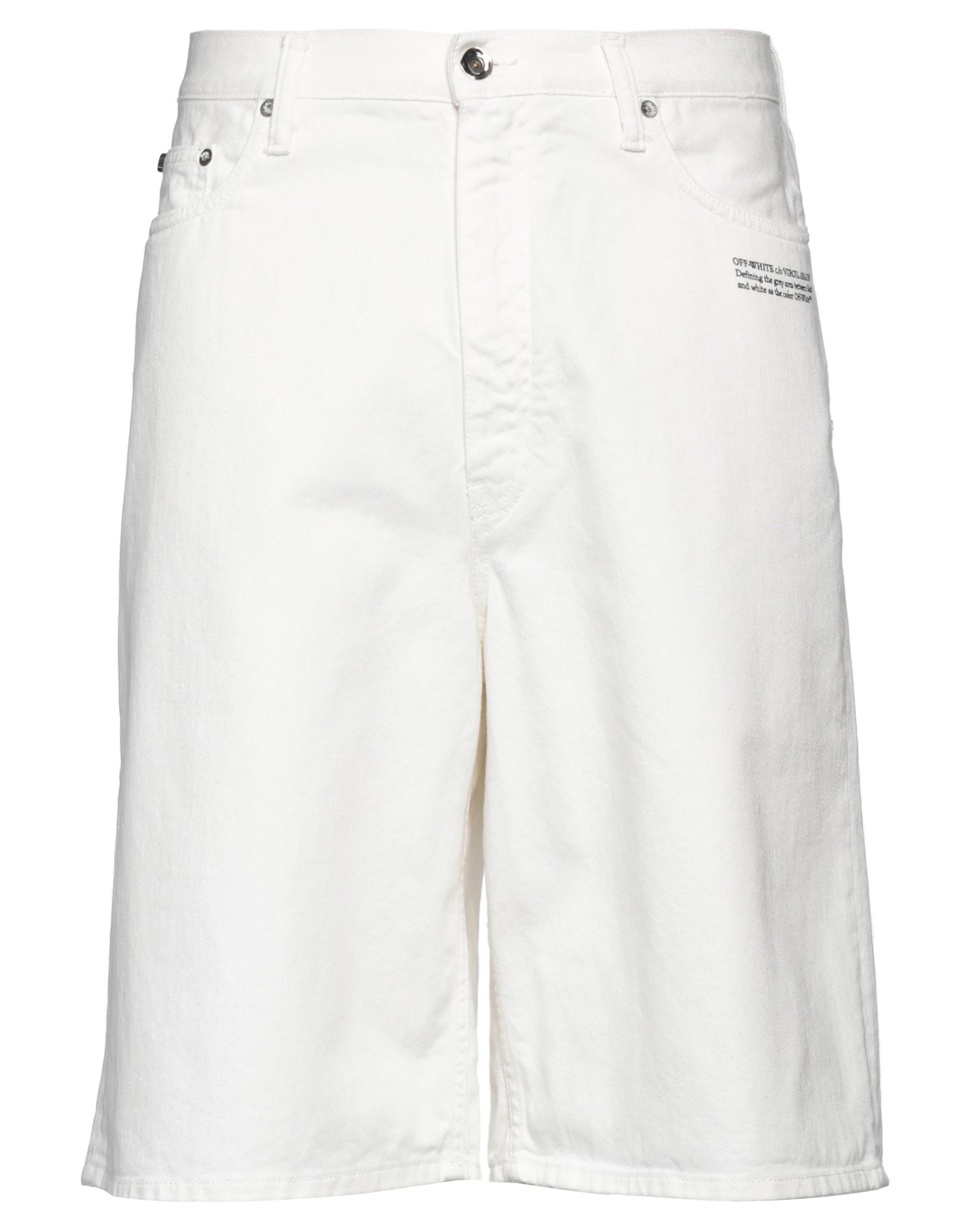 Off-white Man Denim Shorts White Size 29 Cotton