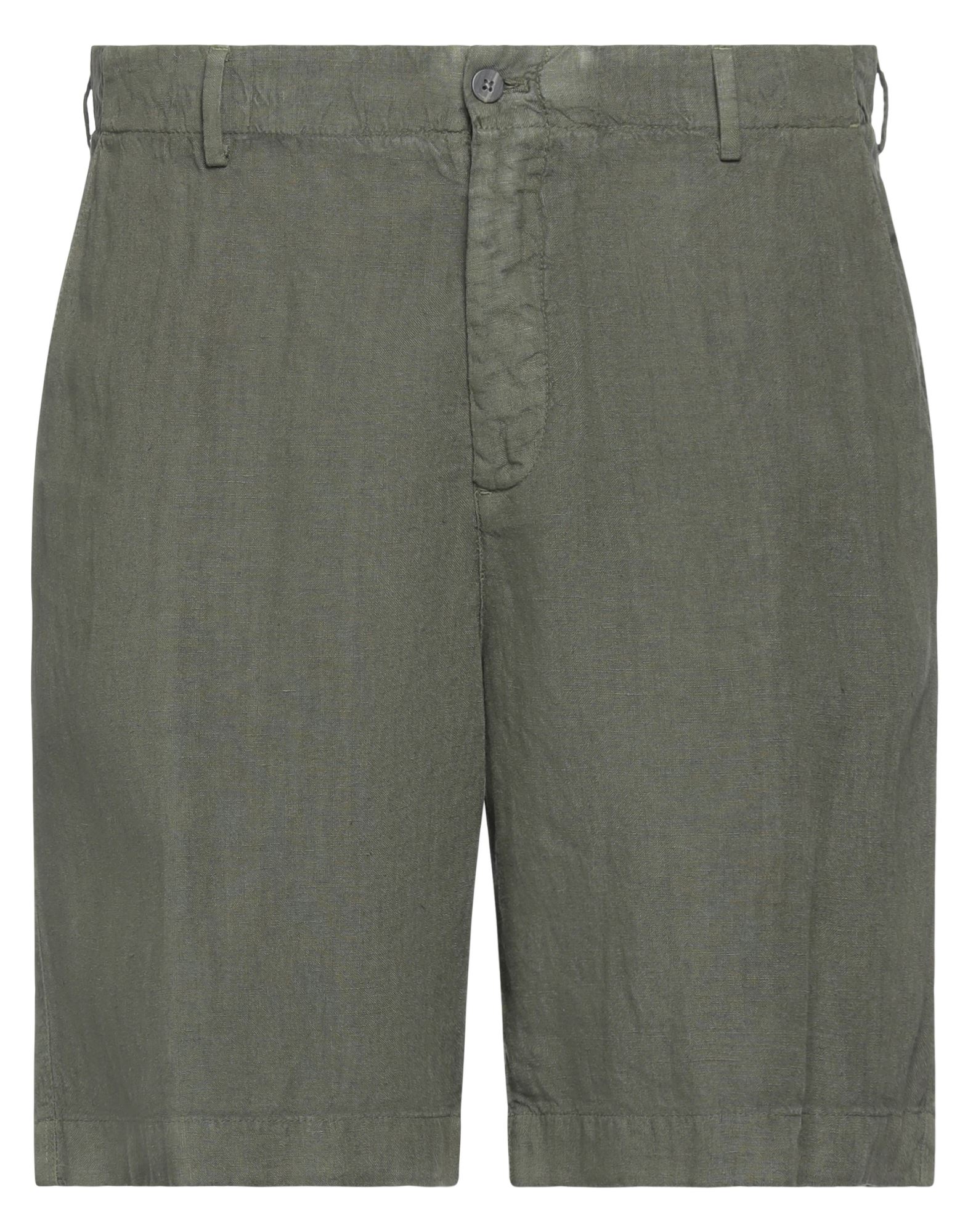 Boglioli Man Shorts & Bermuda Shorts Military Green Size 42 Linen