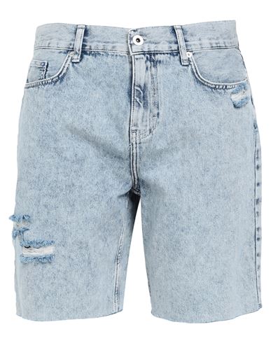 Karl Lagerfeld Jeans Klj Relaxed Denim Shorts Man Denim Shorts Blue Size 30 Organic Cotton