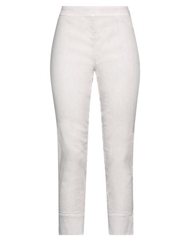 120% Lino Woman Pants Dove Grey Size 4 Linen, Cotton, Elastane