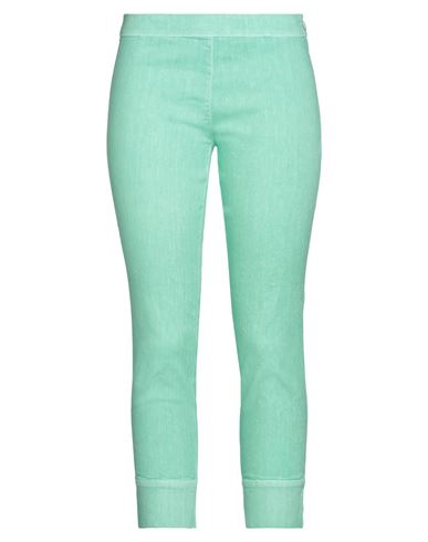 120% Lino Woman Pants Green Size 6 Linen, Cotton, Elastane