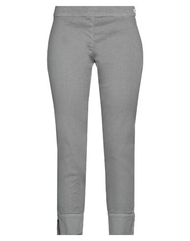 120% Lino Woman Pants Grey Size 4 Linen, Cotton, Elastane