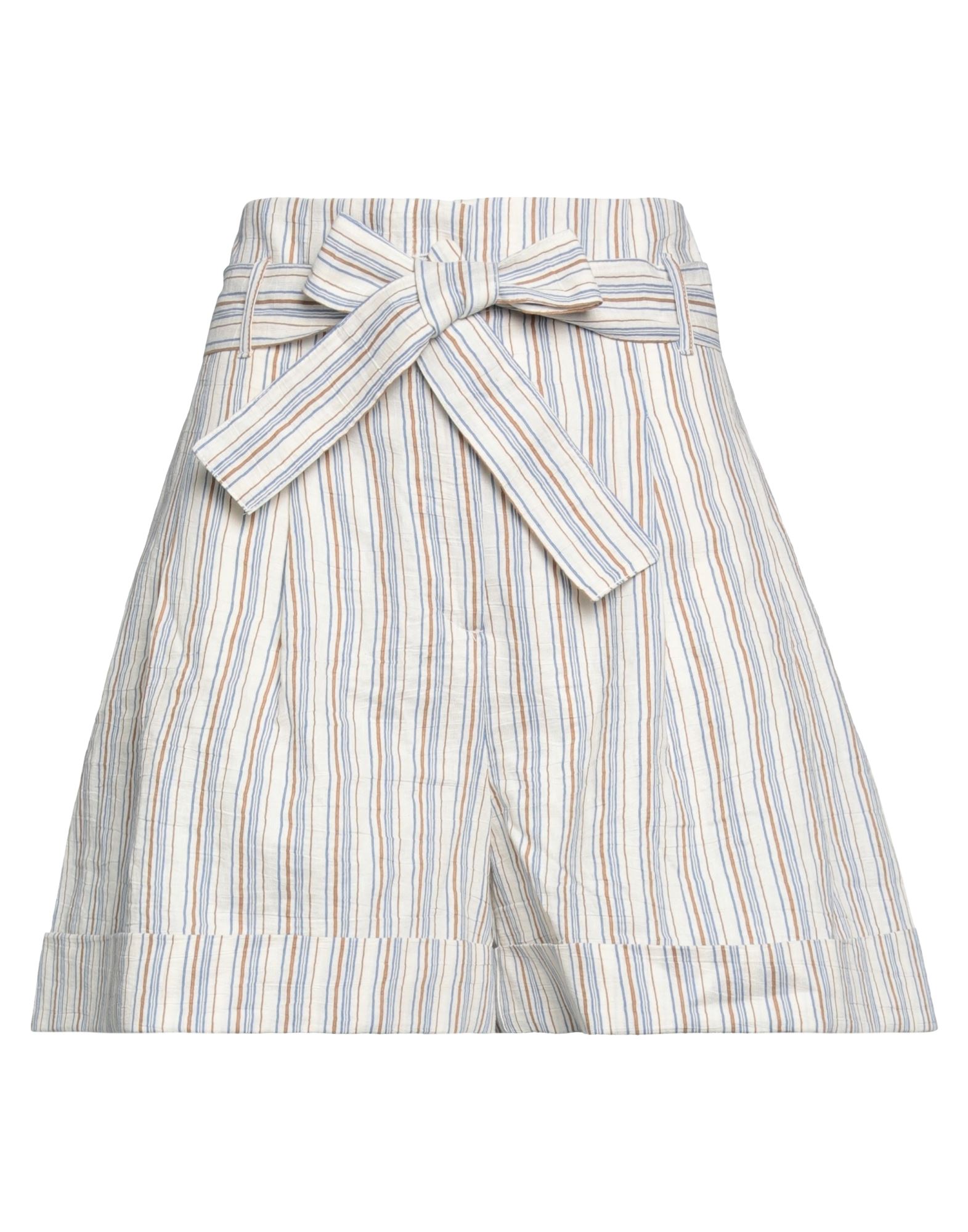 Suoli Woman Shorts & Bermuda Shorts Ivory Size 8 Linen, Cotton, Polyester In White
