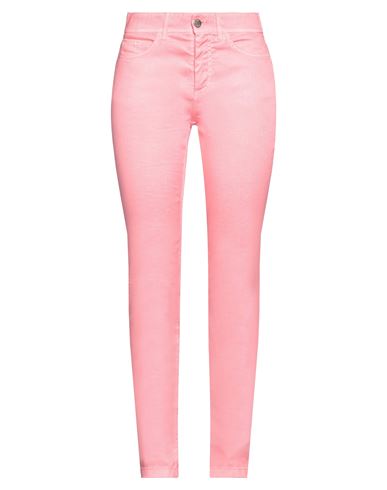 120% Lino Woman Pants Salmon Pink Size 12 Linen, Cotton, Elastane