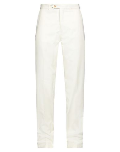 Shop Jasper Reed Man Pants Ivory Size 40 Cotton, Elastane In White