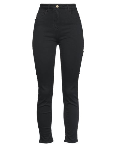 Elisabetta Franchi Woman Denim Pants Black Size 29 Cotton, Elastomultiester, Elastane