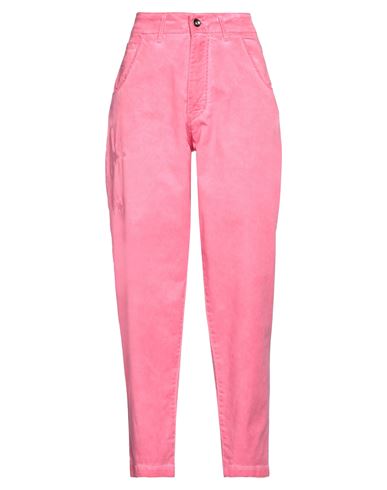 Think Be Woman Pants Fuchsia Size 4 Cotton, Elastane In Pink