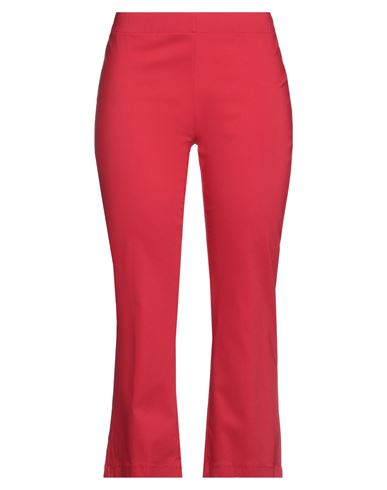Options Woman Pants Red Size L Viscose, Polyamide, Elastane