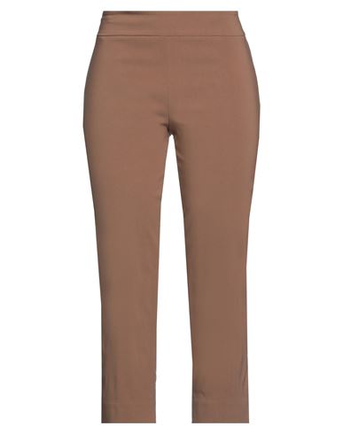 Avenue Montaigne Woman Cropped Pants Brown Size 10 Viscose, Polyamide, Elastane