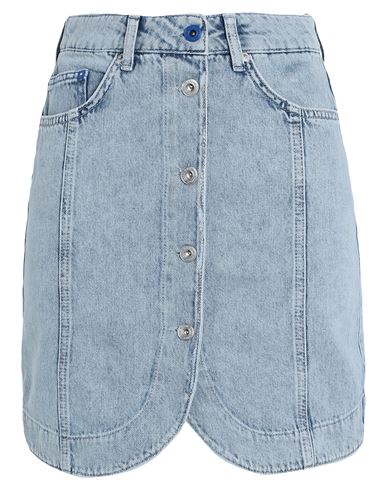 Shop Karl Lagerfeld Jeans Klj Button Denim Skirt Woman Denim Skirt Blue Size L Organic Cotton