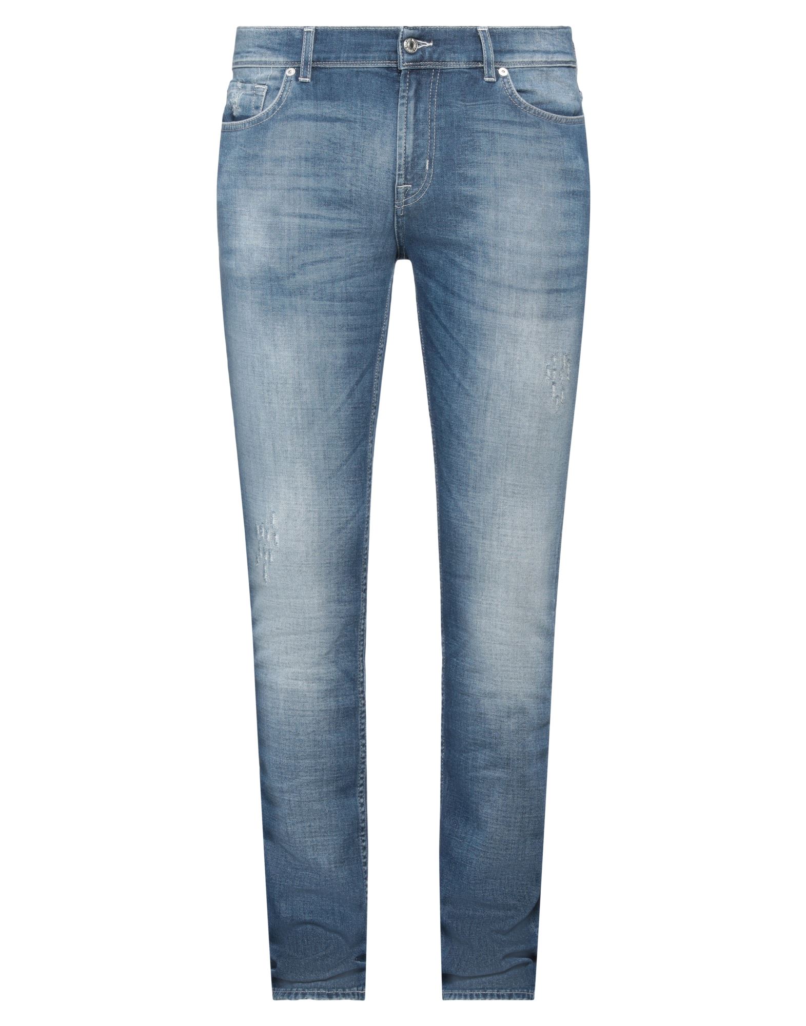 7 For All Mankind Man Denim Pants Blue Size 33 Cotton, Elastomultiester, Elastane
