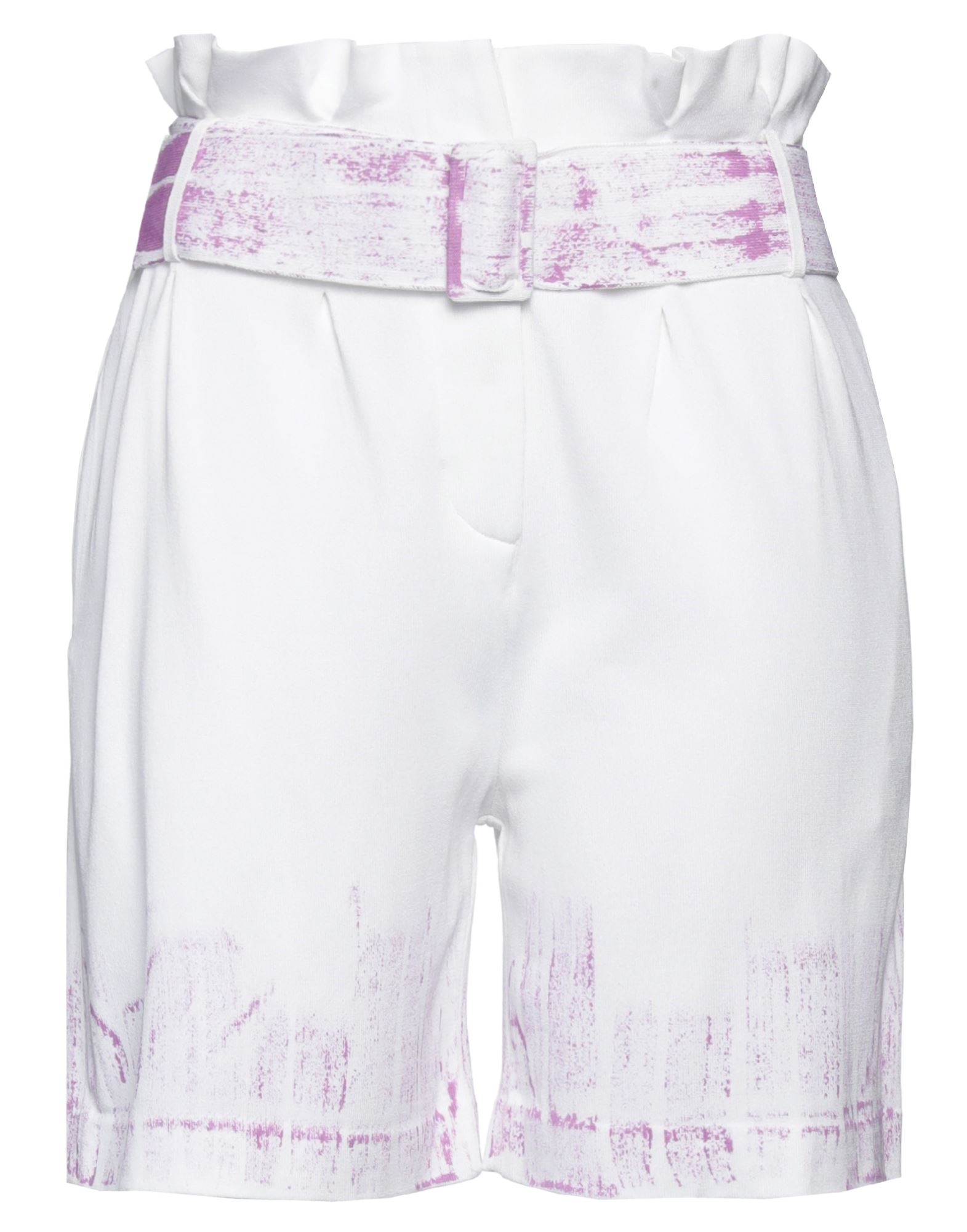 Antonella Rizza Woman Shorts & Bermuda Shorts White Size M Viscose, Cotton