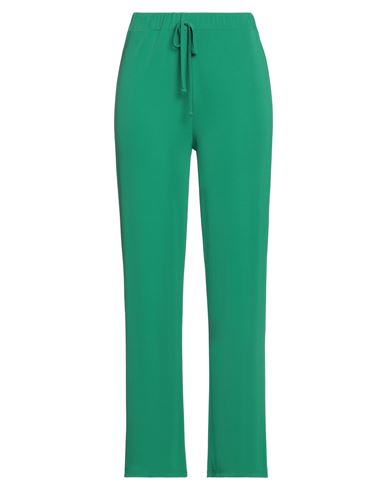 Think Woman Pants Green Size M Polyester, Elastane