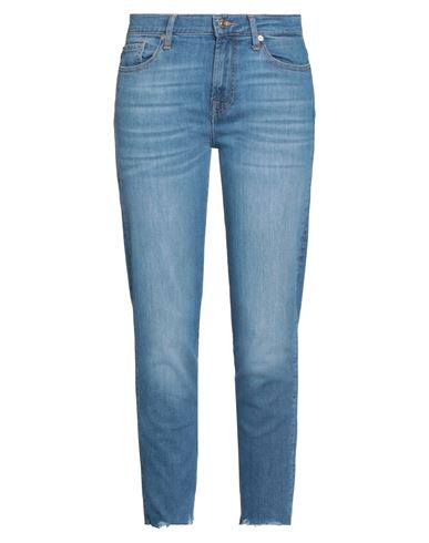 7 FOR ALL MANKIND 7 FOR ALL MANKIND WOMAN DENIM PANTS BLUE SIZE 26 COTTON, ELASTOMULTIESTER, ELASTANE