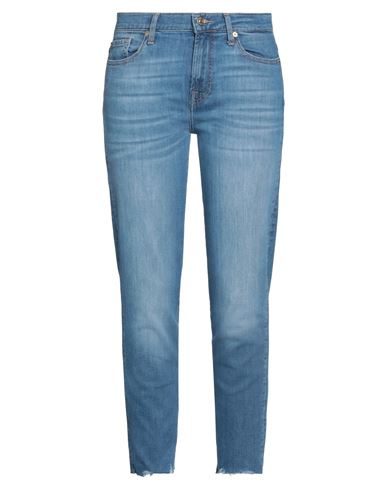 7 For All Mankind Woman Denim Pants Blue Size 26 Cotton, Elastomultiester, Elastane In Blue