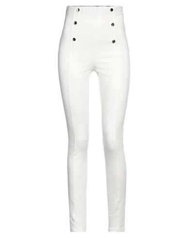Shop Think Woman Leggings Cream Size M Viscose, Nylon, Elastane In White