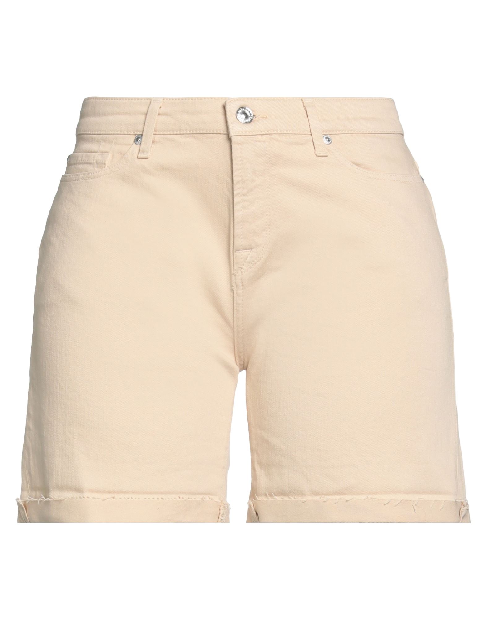 7 For All Mankind Denim Shorts In Beige