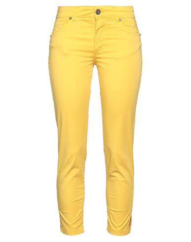Dairesy Woman Pants Yellow Size 6 Cotton, Elastane