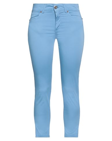 Dairesy Woman Pants Light Blue Size 4 Cotton, Elastane