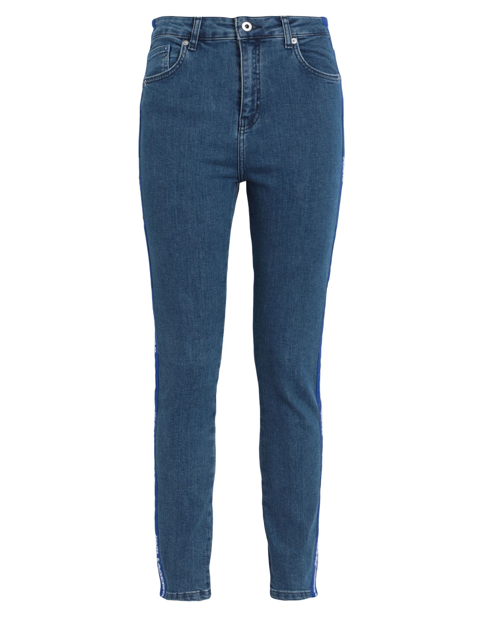 Karl Lagerfeld Jeans Klj Hr Skinny Logo Denim Woman Jeans Blue Size 30w-30l Organic Cotton, Cotton,