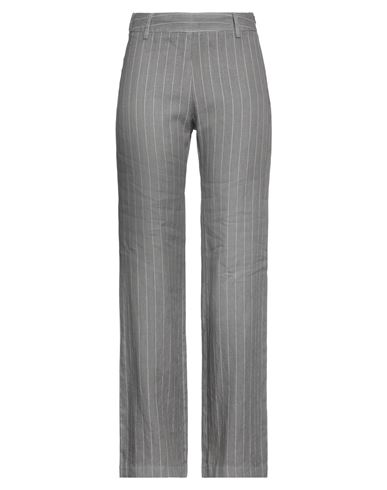 120% Woman Pants Grey Size 4 Linen