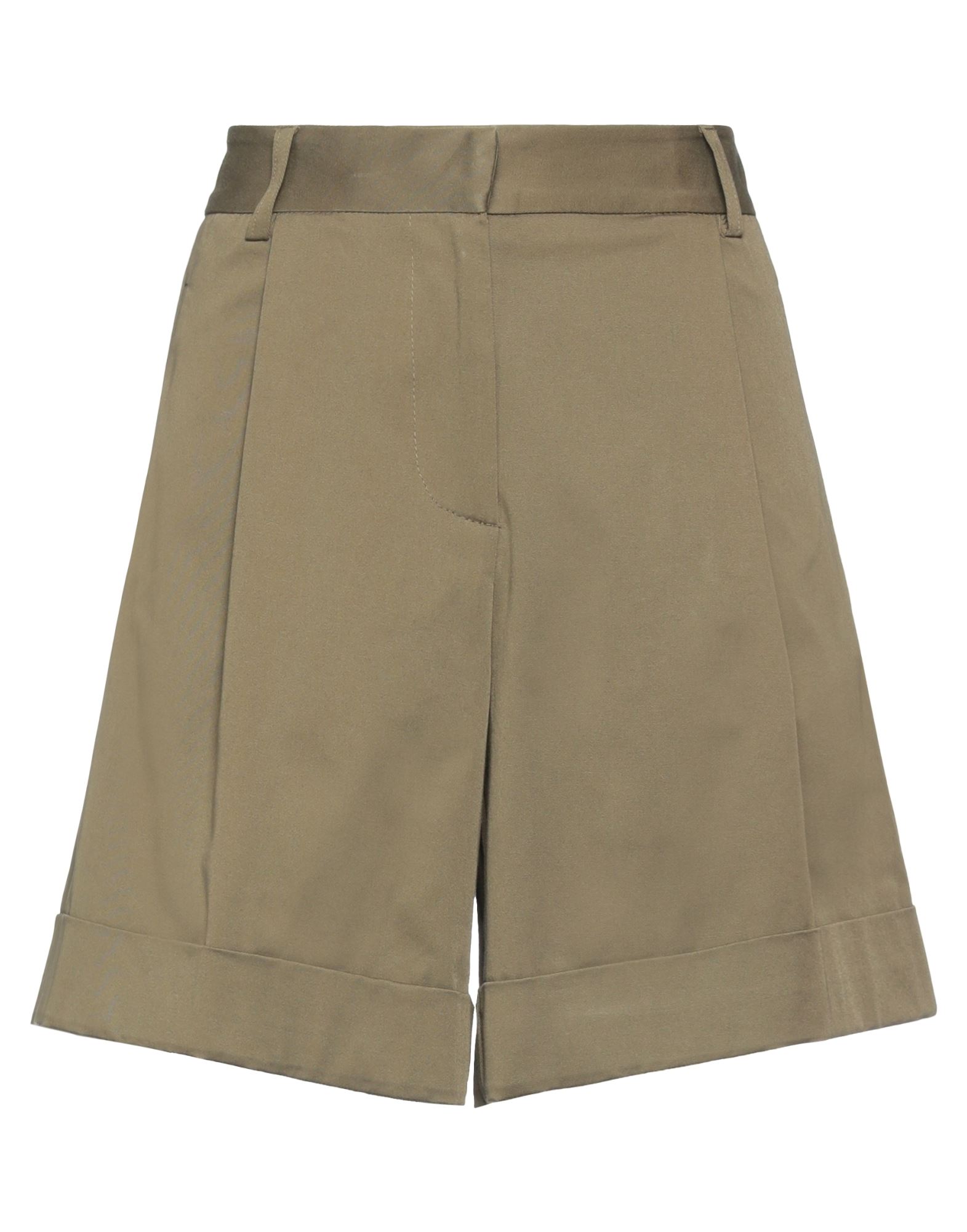 Anna Molinari Woman Shorts & Bermuda Shorts Military Green Size 6 Cotton, Elastane