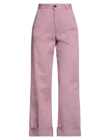 Myths Woman Denim Pants Pastel Pink Size 2 Cotton, Lyocell, Elastane